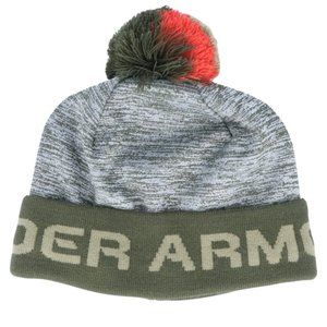Under Armour Boys Gametime Olive Pom Pom Beanie